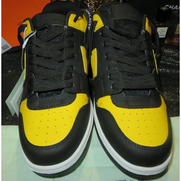 SOLD! Off White Virgil Abloh Out of office Sneakers Yellow Italian calf leather - Picture 2 of 16